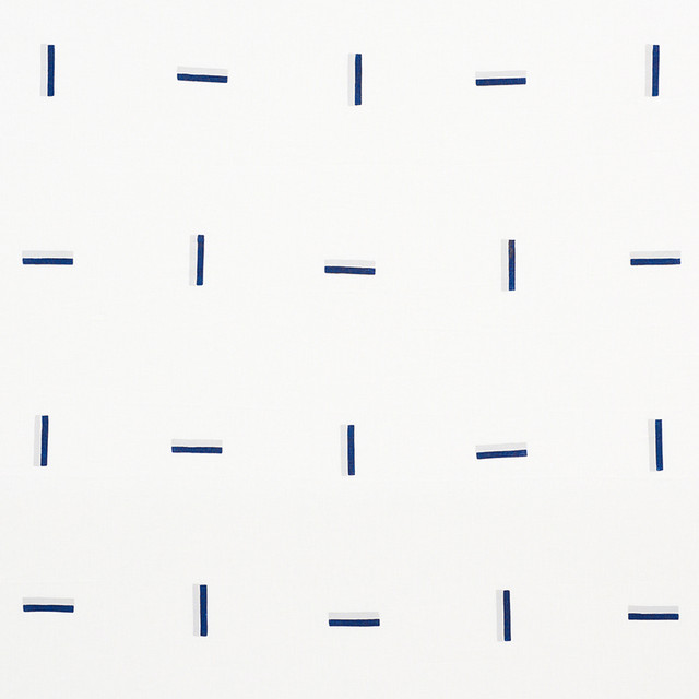 Icehouse Prussian & Grey 177910 by Schumacher Designer Fabric Caroline-Z-Hurley 100% Linen - Horizontal: 16 and Vertical: 18.75 58.5 - Swanky Fabrics -