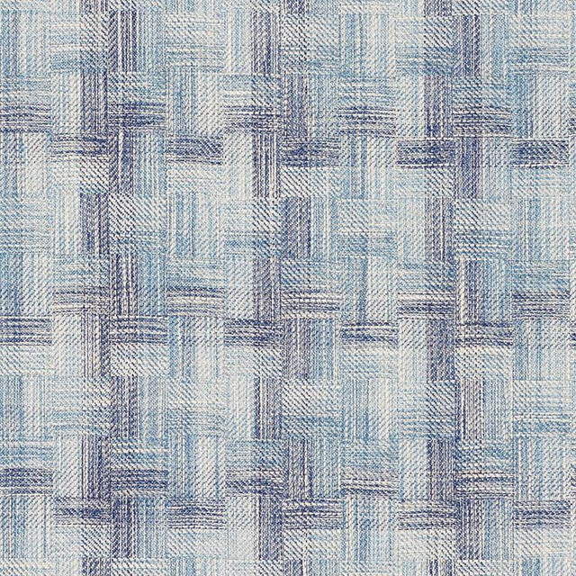 Boro Plaid Indigo 73740 by Schumacher Designer Fabric Folk Art 6.12" - Swanky Fabrics -