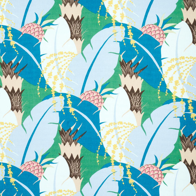 Ananas Peacock 177541 by Schumacher Designer Fabric Tropicana 26.5" - Swanky Fabrics - Ananas Peacock 177541 by Schumacher Designer Fabric Tropicana 26.5" - Swanky Fabrics -