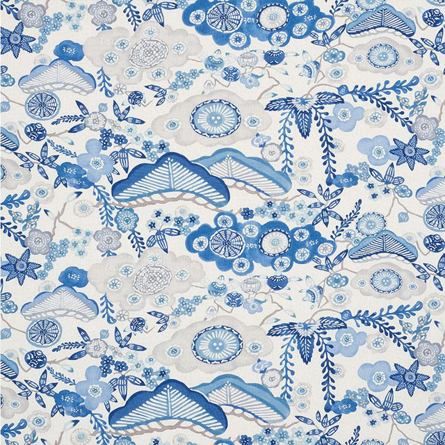 Yume Blue 177010 by Schumacher Designer Fabric Mingei 27.0" - Swanky Fabrics -