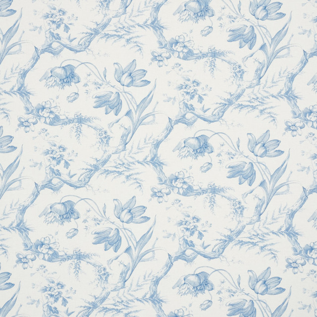Toile De Fleurs Delft 177400 by Schumacher Designer Fabric Schumacher-Classics 67% Linen, 33% Cotton Martindale 20,000 Horizontal: 26.75 and Vertical: 13.625 54 - Swanky Fabrics - Toile De Fleurs Delft 177400 by Schumacher Designer Fabric Schumacher-Classics 67% Linen, 33% Cotton Martindale 20,000 Horizontal: 26.75 and Vertical: 13.625 54 - Swanky Fabrics -