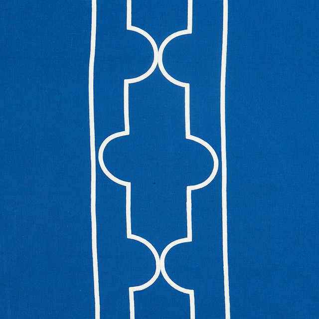 Limitless Lattice Royal 73073 by Schumacher Designer Fabric Orient-Express 48% Cotton, 39% Linen, 13% Polyester Martindale 39,000 Horizontal: 30 and Vertical: 15.25 57.5 - Swanky Fabrics -