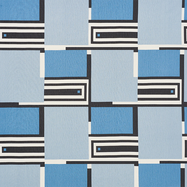 Design 101 Blues 176862 by Schumacher Designer Fabric Applied-Architecture 100% Linen Wyzenbeek 15,000 Horizontal: 24.25 and Vertical: 30 53.5 - Swanky Fabrics -