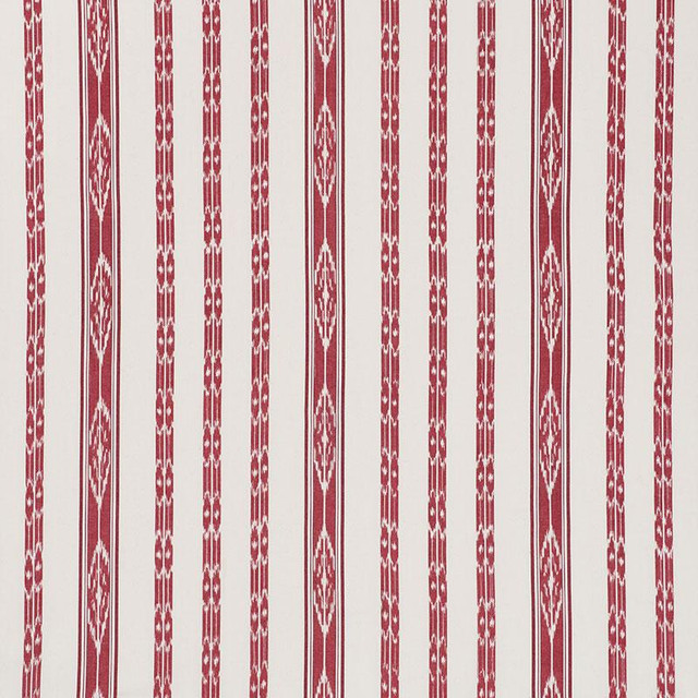Mariam Ikat Red 71981 by Schumacher Designer Fabric Caravanne 13.5" - Swanky Fabrics -