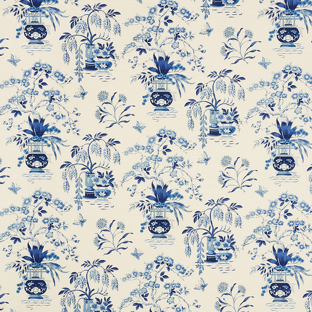 Ming Vase Porcelain 176733 by Schumacher Designer Fabric Schumacher-Classics 61% Linen, 39% Cotton - Horizontal: 18 and Vertical: 19 54 - Swanky Fabrics - Ming Vase Porcelain 176733 by Schumacher Designer Fabric Schumacher-Classics 61% Linen, 39% Cotton - Horizontal: 18 and Vertical: 19 54 - Swanky Fabrics -