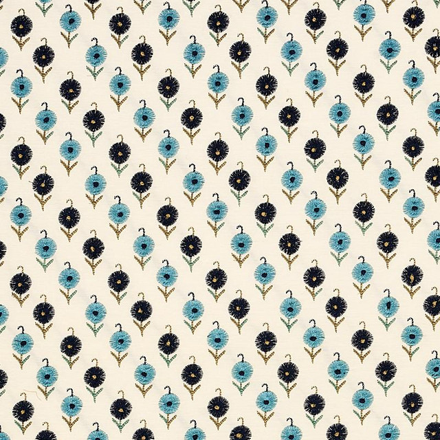 Avodica Embroidery Aegean 70210 by Schumacher Designer Fabric Contemporary Embroideries 17.0" - Swanky Fabrics -