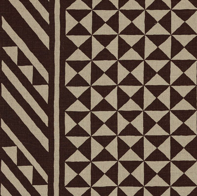 Nuba Brown On Natural 176301 by Schumacher Designer Fabric Tribal-Chic 100% Linen - Horizontal: 54 and Vertical: 32 54 - Swanky Fabrics -