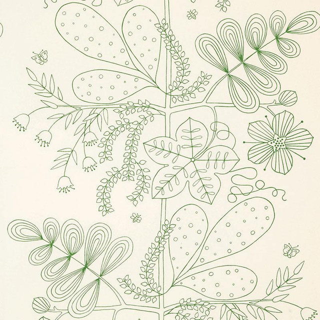 Blommen Print Leaf 176201 by Schumacher Designer Fabric Good Vibrations 27.5" - Swanky Fabrics -