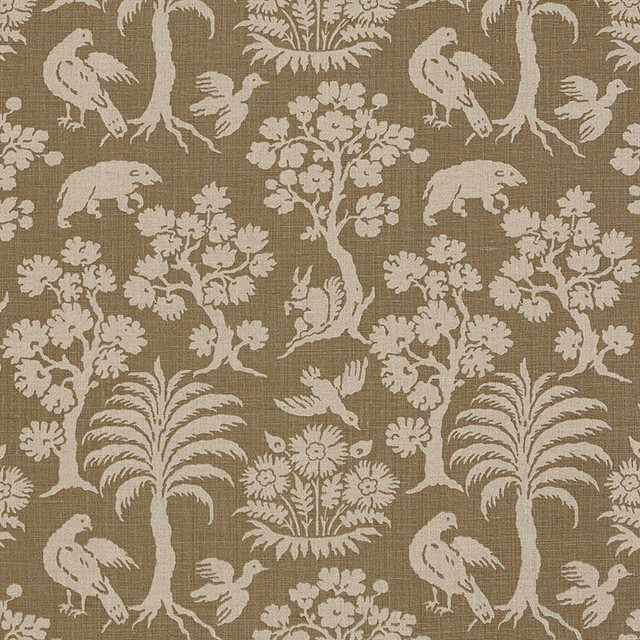 Woodland Silhouette Mocha 176172 by Schumacher Designer Fabric Schumacher Classics 13.5" - Swanky Fabrics -