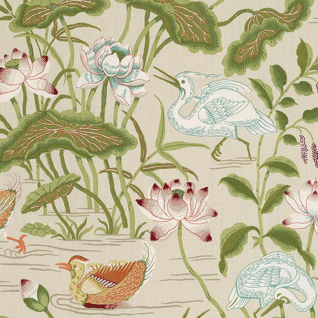 Lotus Garden Parchment 172936 by Schumacher Designer Fabric Schumacher Classics 27.0" - Swanky Fabrics - Lotus Garden Parchment 172936 by Schumacher Designer Fabric Schumacher Classics 27.0" - Swanky Fabrics -