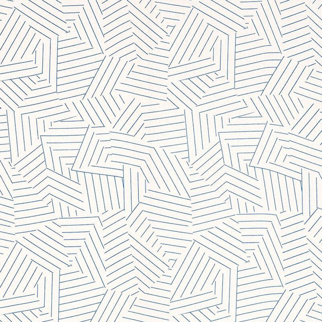 Deconstructed Stripe Cobalt 176052 by Schumacher Designer Fabric Miles Redd 13.5" - Swanky Fabrics -