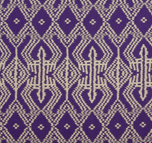 Asaka Ikat Violet 176091 by Schumacher Designer Fabric Ikat-Collection 100% Linen Martindale 10,000 Horizontal: 13.375 and Vertical: 28.375 53.5 - Swanky Fabrics -