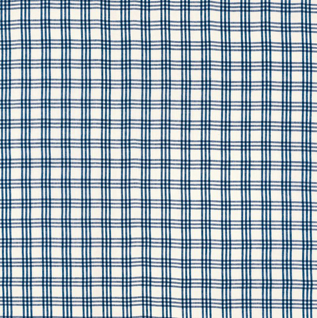 Imogen Indigo 69154 by Schumacher Designer Fabric Country-Chic 100% Linen - Horizontal: 3 and Vertical: 3 53 - Swanky Fabrics -