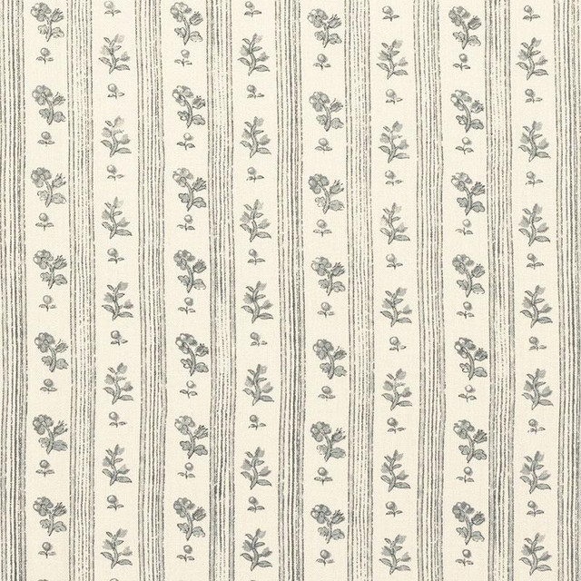 Cabanon Stripe Gris 175961 by Schumacher Designer Fabric Country Chic 6.0" - Swanky Fabrics -
