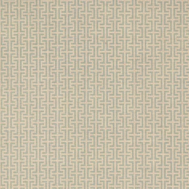 Temple Aqua TEMP003 by Schumacher Designer Fabric Veere-Grenney 100% Linen Martindale 25,000 Horizontal: 2.375 and Vertical: 1.5 52 - Swanky Fabrics -