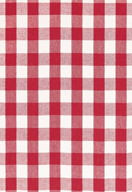 Key West Check Cherry 68011 by Schumacher Designer Fabric Calypso 100% Linen Martindale 8,000 Horizontal: 4.125 and Vertical: 4.125 54 - Swanky Fabrics -