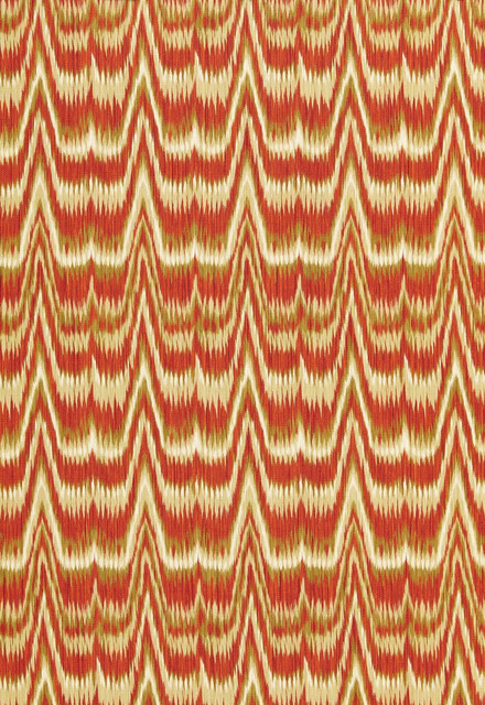 Kamalia Ikat Print Cinnabar 175121 by Schumacher Designer Fabric Classic-Prints 100% Cotton - Horizontal: 6.625 and Vertical: 18.875 53 - Swanky Fabrics - Kamalia Ikat Print Cinnabar 175121 by Schumacher Designer Fabric Classic-Prints 100% Cotton - Horizontal: 6.625 and Vertical: 18.875 53 - Swanky Fabrics -