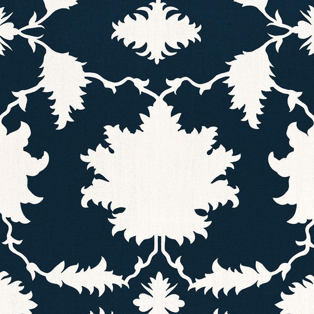 Garden Of Persia Bleu Marine 175033 by Schumacher Designer Fabric Mary Mcdonald 26.0" - Swanky Fabrics -