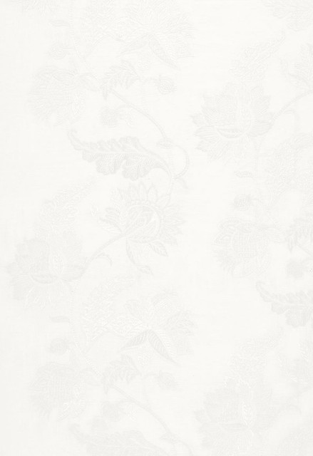 Gabriella Embroidered Sheer Ivory 67700 by Schumacher Designer Fabric Firenze-Sheers 70% Linen, 30% Rayon - Horizontal: 17.125 and Vertical: 25.25 51.375 - Swanky Fabrics -