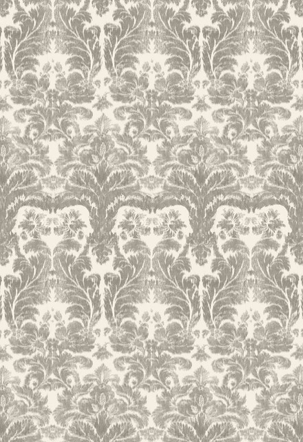 Aurora Damask Linen 175340 by Schumacher Designer Fabric Au-Naturel 100% Linen - Horizontal: 17.75 and Vertical: 45.75 54 - Swanky Fabrics -