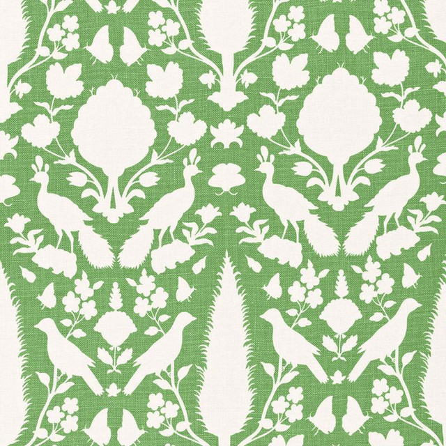 Chenonceau Aloe 173566 by Schumacher Designer Fabric Print Happy 13.5" - Swanky Fabrics -