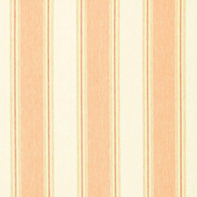 Savannah Linen Stripe Blossom 66081 by Schumacher Designer Fabric Sea Island Stripe 7.62" - Swanky Fabrics -