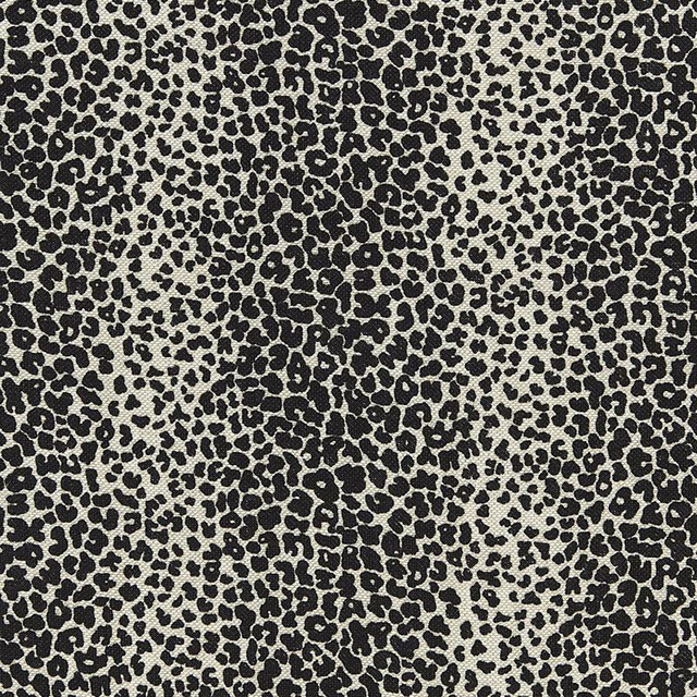 Leopard Linen Print Ebony 174841 by Schumacher Designer Fabric Chroma 9.0" - Swanky Fabrics -