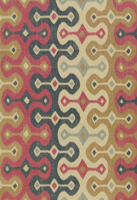 Darya Ikat Spice 174831 by Schumacher Designer Fabric Martyn-Lawrence-Bullard 55% Cotton, 45% Linen Wyzenbeek 20,000 Horizontal: 26.5 and Vertical: 15.25 53 - Swanky Fabrics -