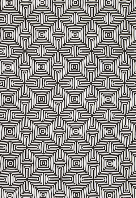 Amazing Maze Kohl 65322 by Schumacher Designer Fabric Trina-Turk 100% Sunbrella Wyzenbeek 12,000 Horizontal: 6.375 and Vertical: 6.375 51 - Swanky Fabrics -
