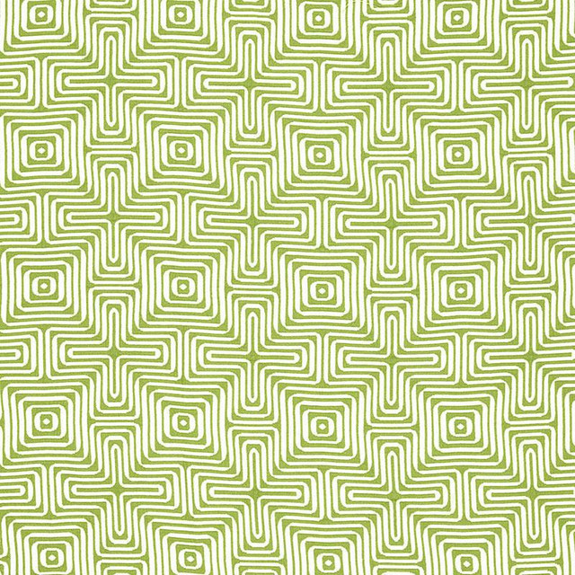 Amazing Maze Indoor/Outdoor Palm 65321 by Schumacher Designer Fabric Trina Turk 6.38" - Swanky Fabrics -