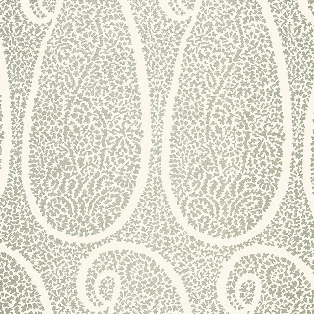 Ambala Paisley Fog 174642 by Schumacher Designer Fabric Au Naturel 6.75" - Swanky Fabrics - Ambala Paisley Fog 174642 by Schumacher Designer Fabric Au Naturel 6.75" - Swanky Fabrics -