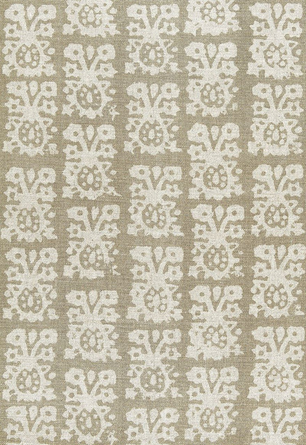 Jakarta Linen Print Greige 174631 by Schumacher Designer Fabric Au-Naturel 100% Linen - Horizontal: 26.5 and Vertical: 23.5 53 - Swanky Fabrics -
