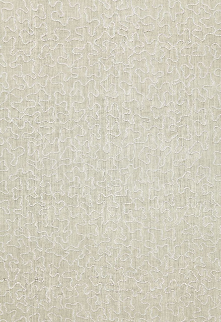 Vermicelli Embroidery Pearl 64673 by Schumacher Designer Fabric Chroma 90% Linen, 10% Cotton Martindale 8,000 Horizontal: - and Vertical: - 53 - Swanky Fabrics -