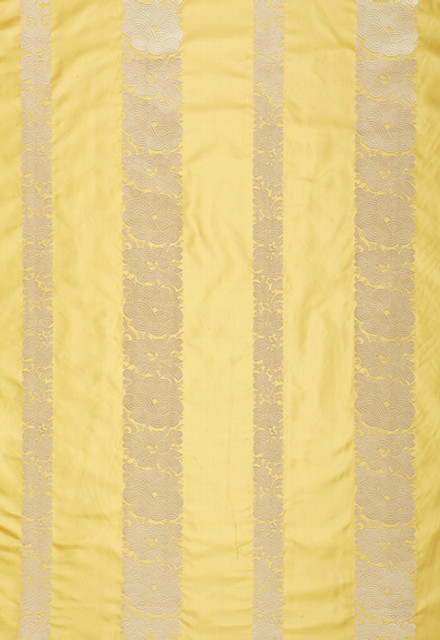 Mandarin Silk Stripe Sunlight 64430 by Schumacher Designer Fabric COLLECTION-NAME-TBA-64430 100% Silk Martindale 3,000 Horizontal: 13.375 and Vertical: 5.375 54 - Swanky Fabrics -