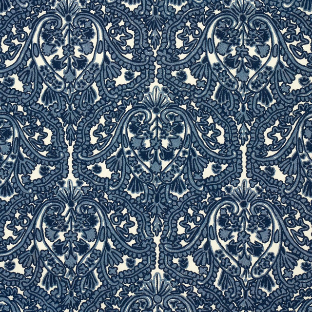 Claremont Crewel Embroidery Delft 64310 by Schumacher Designer Fabric Crewel Collection 8.25" - Swanky Fabrics -