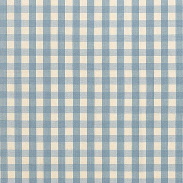Elton Cotton Check Chambray 63058 by Schumacher Designer Fabric Revisits Of Popular Patterns 1.25" - Swanky Fabrics -