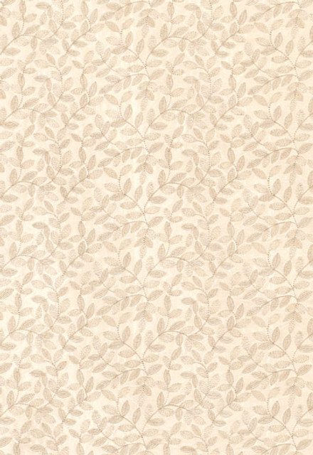 Manor Leaf Embroidery Ecru 62360 by Schumacher Designer Fabric Chroma 46% Silk, 37% Viscose, 17% Polyester - Horizontal: 6.125 and Vertical: 3 52.625 - Swanky Fabrics -