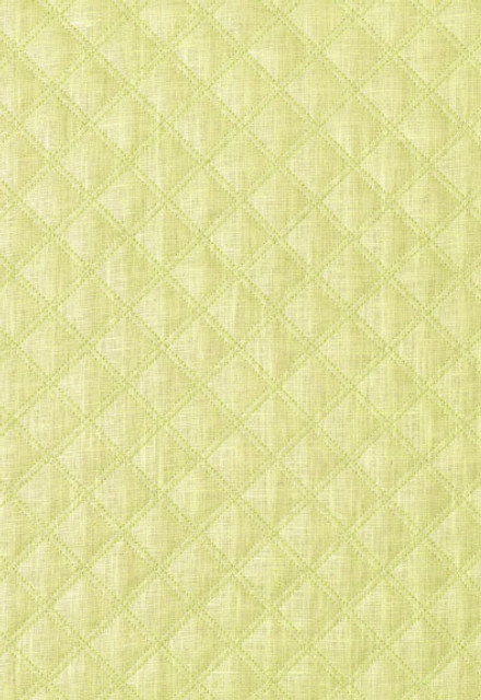Thayer Quilted Linen Pear 62153 by Schumacher Designer Fabric Chroma 67% Linen, 18% Polyester, 15% Cotton Martindale 8,500 Horizontal: 1.625 and Vertical: 2 54 - Swanky Fabrics -