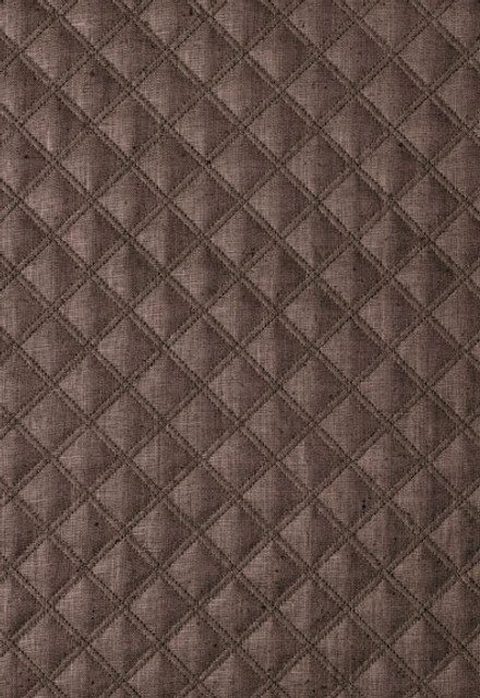 Thayer Quilted Linen Espresso 62154 by Schumacher Designer Fabric Chroma 67% Linen, 18% Polyester, 15% Cotton Martindale 8,500 Horizontal: 1.625 and Vertical: 2 54 - Swanky Fabrics -