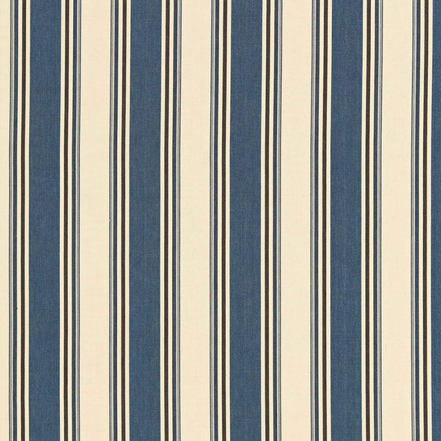 Loren Stripe Marine 50222 by Schumacher Designer Fabric Chroma 6.0" - Swanky Fabrics -
