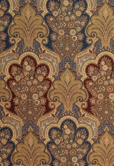 New Castle Paisley Indigo 3362044 by Schumacher Designer Fabric Chroma 56% Cotton, 44% Viscose Wyzenbeek 30,000 Horizontal: 13.5 and Vertical: 22.5 53 - Swanky Fabrics -