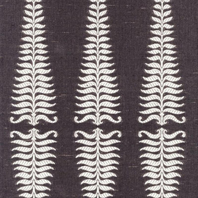 Fern Tree Ivory/Grey Flannel 2643881 by Schumacher Designer Fabric Orient Express 3.5" - Swanky Fabrics -