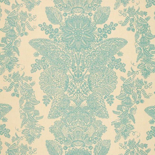 Lace Aqua 2643833 by Schumacher Designer Fabric Exuberant Prints 23.0" - Swanky Fabrics -