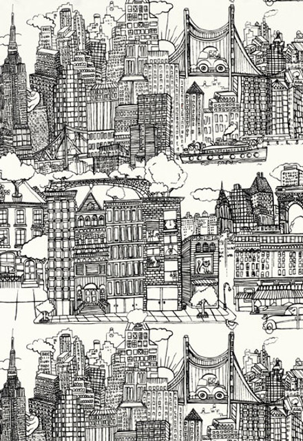 New York New York Black and White 2643410 by Schumacher Designer Fabric Exuberant-Prints 100% Cotton - Horizontal: 27 and Vertical: 25 54 - Swanky Fabrics - New York New York Black and White 2643410 by Schumacher Designer Fabric Exuberant-Prints 100% Cotton - Horizontal: 27 and Vertical: 25 54 - Swanky Fabrics -
