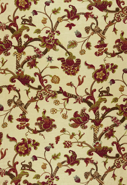 Eastbury Manor Print Jewel 174532 by Schumacher Designer Fabric Classic-Prints 100% Linen - Horizontal: 26.25 and Vertical: 53.5 52.5 - Swanky Fabrics -