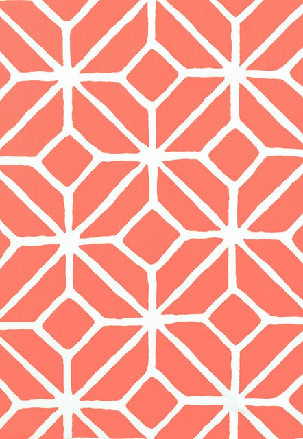 Trellis Print Watermelon 174232 by Schumacher Designer Fabric Trina-Turk 100% Acrylic Wyzenbeek 15,000 Horizontal: 18 and Vertical: 18 54 - Swanky Fabrics -