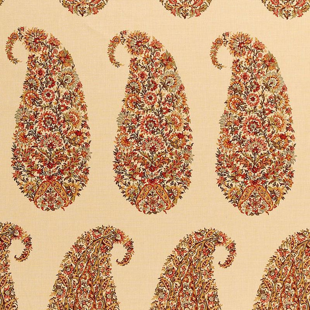 Shirala Paisley Spice 173782 by Schumacher Designer Fabric Classic Prints 13.5" - Swanky Fabrics -