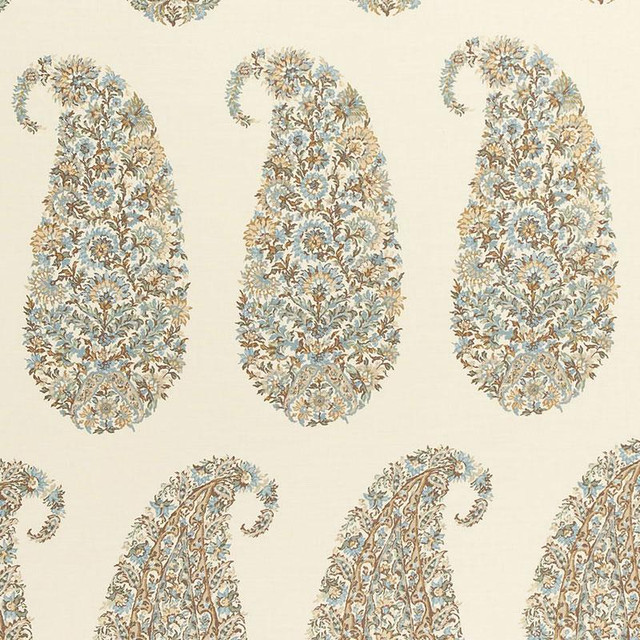 Shirala Paisley Aqua 173780 by Schumacher Designer Fabric Classic Prints 13.5" - Swanky Fabrics - Shirala Paisley Aqua 173780 by Schumacher Designer Fabric Classic Prints 13.5" - Swanky Fabrics -