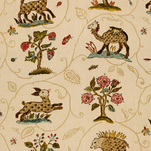 La Menagerie Cream 172760 by Schumacher Designer Fabric A Country Life 27.0" - Swanky Fabrics -