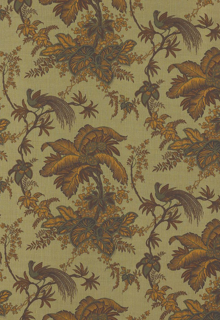 Coconut Grove Spruce 171112 by Schumacher Designer Fabric Classic-Prints 100% Linen - Horizontal: 13.5 and Vertical: 18 54 - Swanky Fabrics -